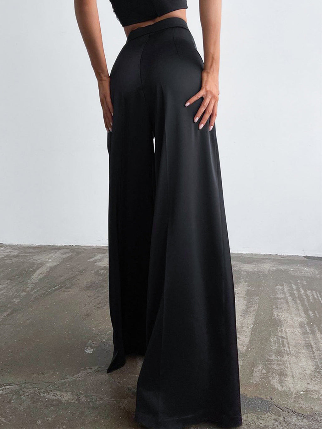 Pantalón de Vestir Ancho Oversize de Satén
