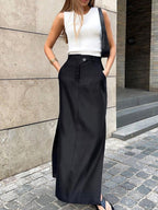 Falda Maxi Básica con Botones