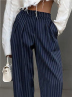Pantalón Ancho Plisado de Raya Diplomática