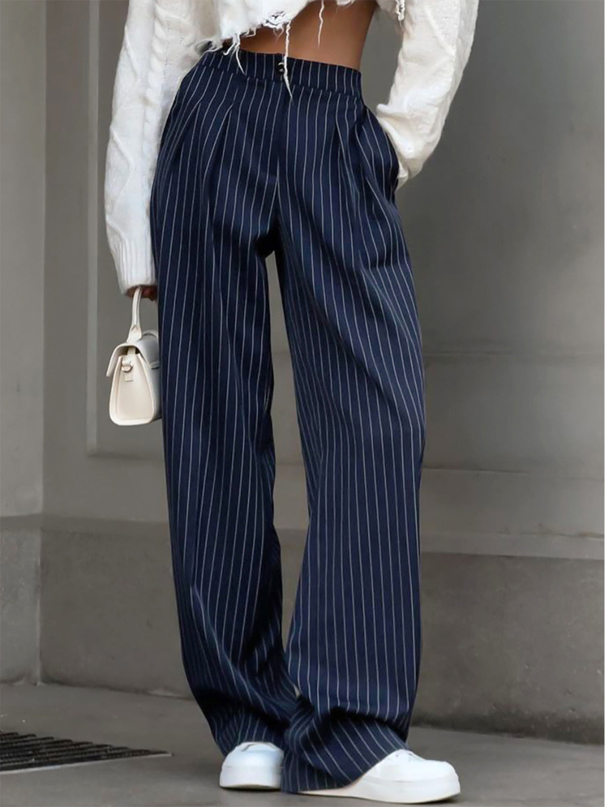 Pantalón Ancho Plisado de Raya Diplomática