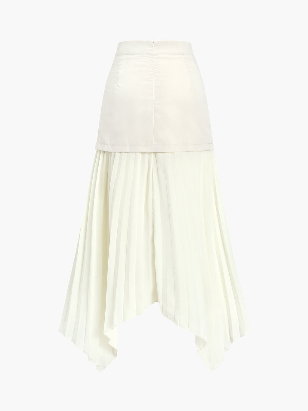Falda Midi Plisada Asimétrica con Botones y Patchwork