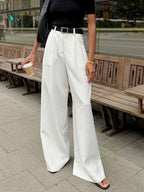 Pantalón Ancho Liso Sin Cinturón