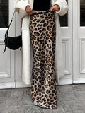 Falda Maxi Entallada con Estampado de Leopardo