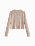 Plain Ribbed Bow Knotted Cardigan