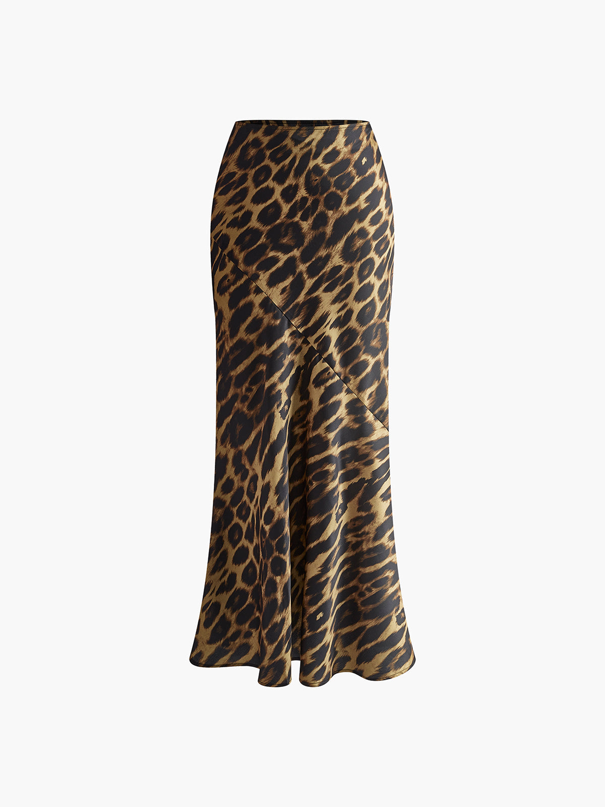 Falda Maxi Entallada con Estampado de Leopardo