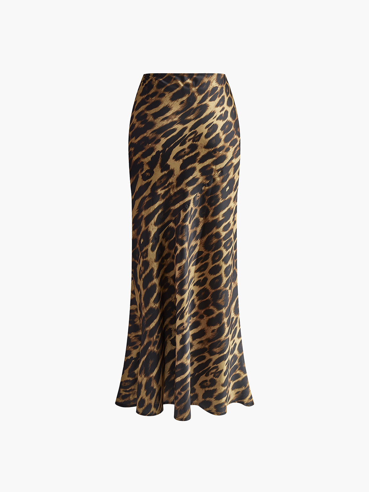 Falda Maxi Entallada con Estampado de Leopardo