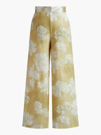 Pantalón Ancho Semitransparente con Estampado Floral Romántico