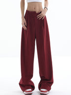 Pantalón de Raya Diplomática de Cintura Alta Asimétrico