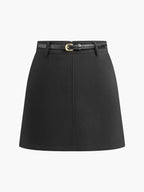 Minifalda Pantalón Esencial con Cinturón Fino