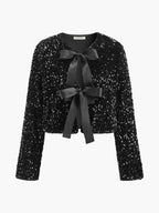 Sequins Velvet Bow Blazer