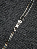 Double-Zip Pockets Lapel Cardigan
