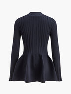 V-Neck Ruffle Button Cardigan