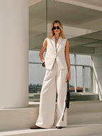 Cotton & Linen Metal Sleeveless Vest