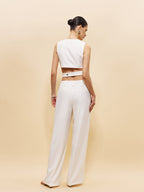V-Neck Crop Top With Side Ring Detail