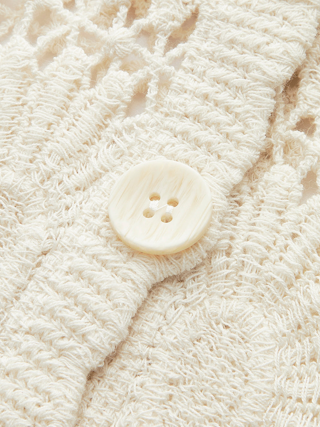 Crochet Floral Button-Front Cardigan