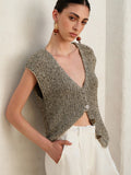 Knit Button-Down Vest