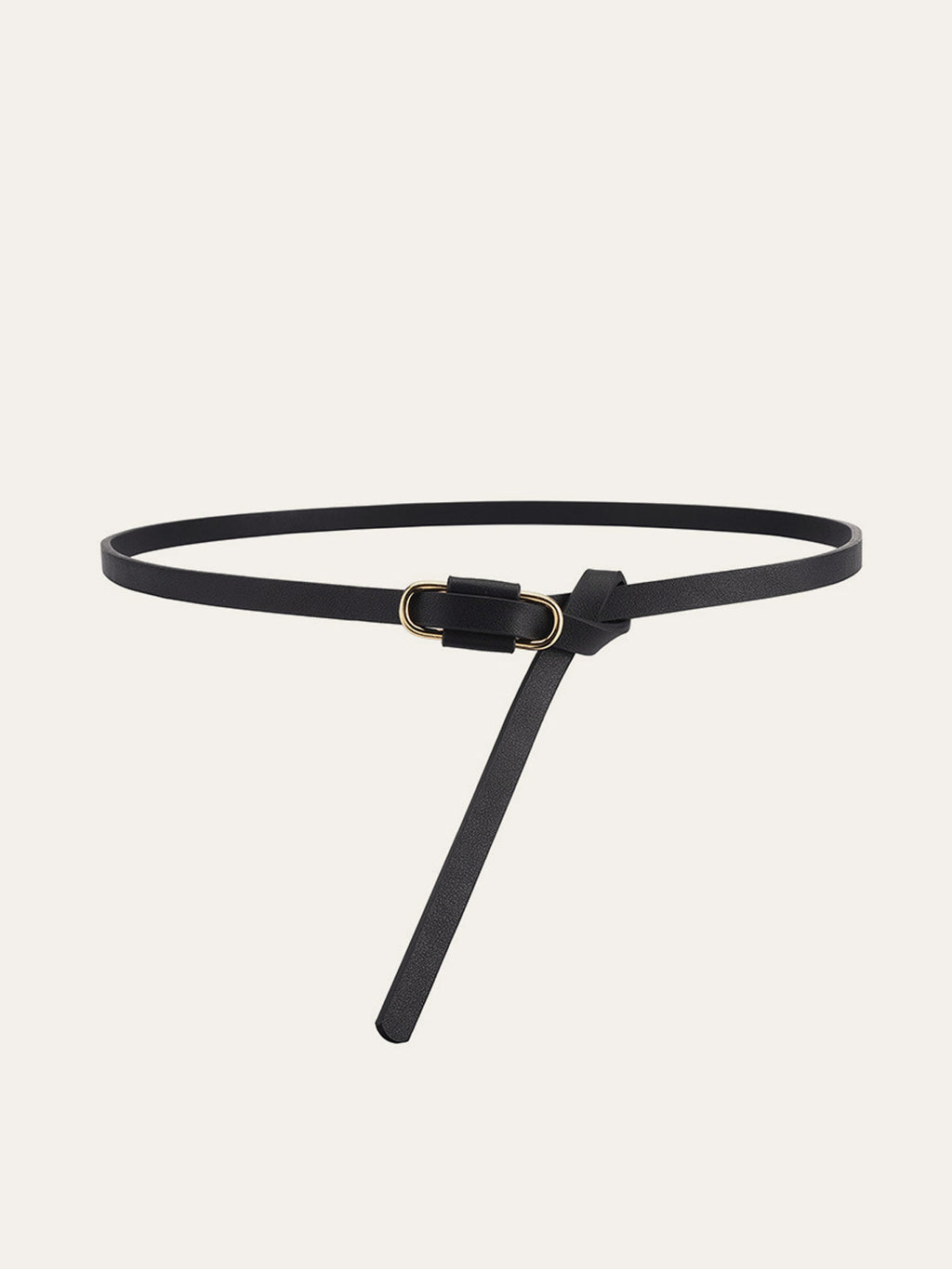 Metal Buckle PU Leather Thin Belt