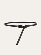 Metal Buckle PU Leather Thin Belt