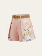 Shorts Estampados Florales de Cintura Media con Cinturón