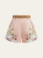 Shorts Estampados Florales de Cintura Media con Cinturón