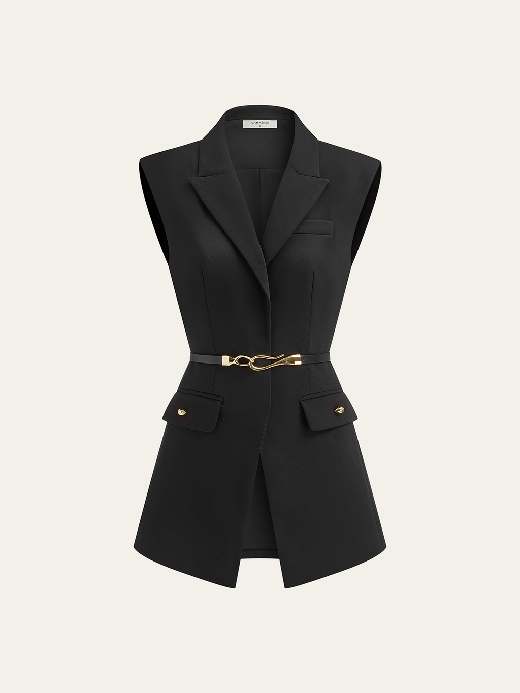 Belted Cap Sleeve Vest