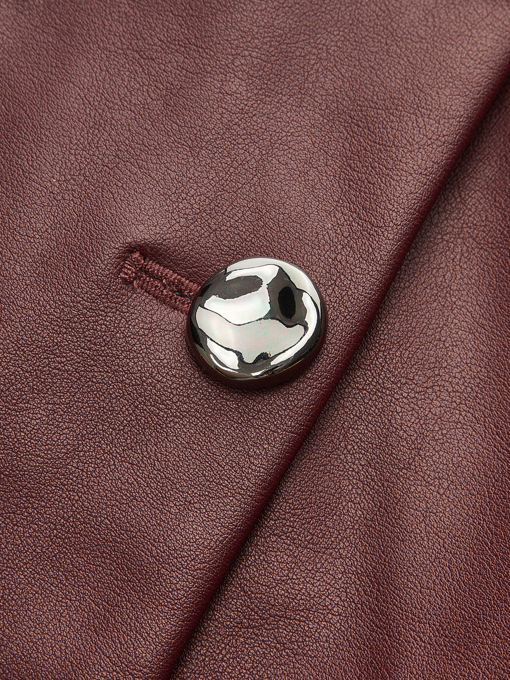 Faux Leather Metal Button Vest