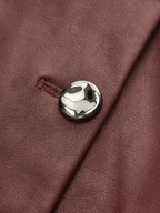 Faux Leather Metal Button Vest