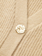 V-Neck Button Ribbed Cardigan