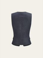Metal Button V-Neck Vest