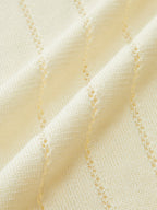 Eyelet-Striped Waist-Cinched Knit Cardigan
