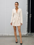 Belted Cinched Waist Blazer