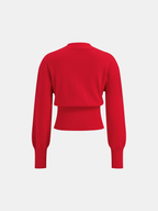 Wool Blend Cropped V-Neck Cardigan
