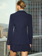 Metal Button Long Sleeve Blazer