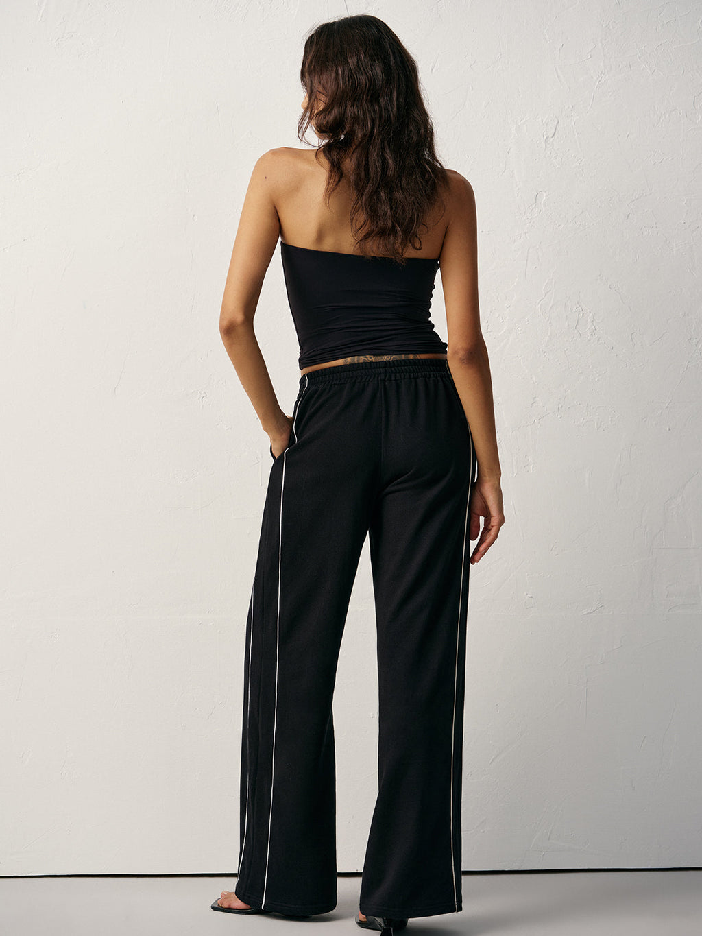Pantalón de Chándal de Cintura Media con Raya Lateral