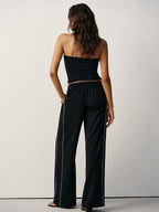 Pantalón de Chándal de Cintura Media con Raya Lateral