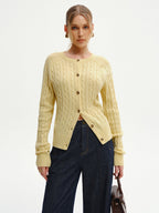 Cable-Knit Buttoned Cardigan
