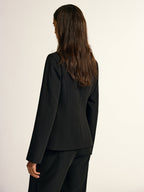 Metal Button Shawl Collar Blazer