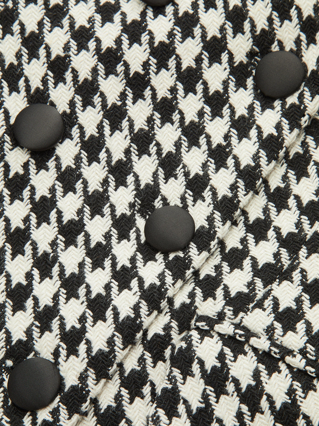 Houndstooth Tweed Double-Breasted Blazer