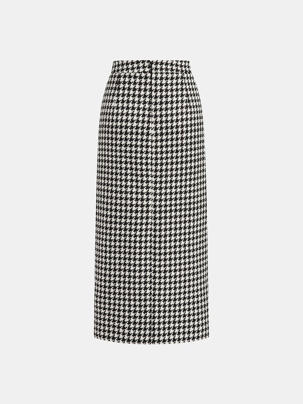 Falda Maxi de Tweed Pata de Gallo con Abertura Frontal