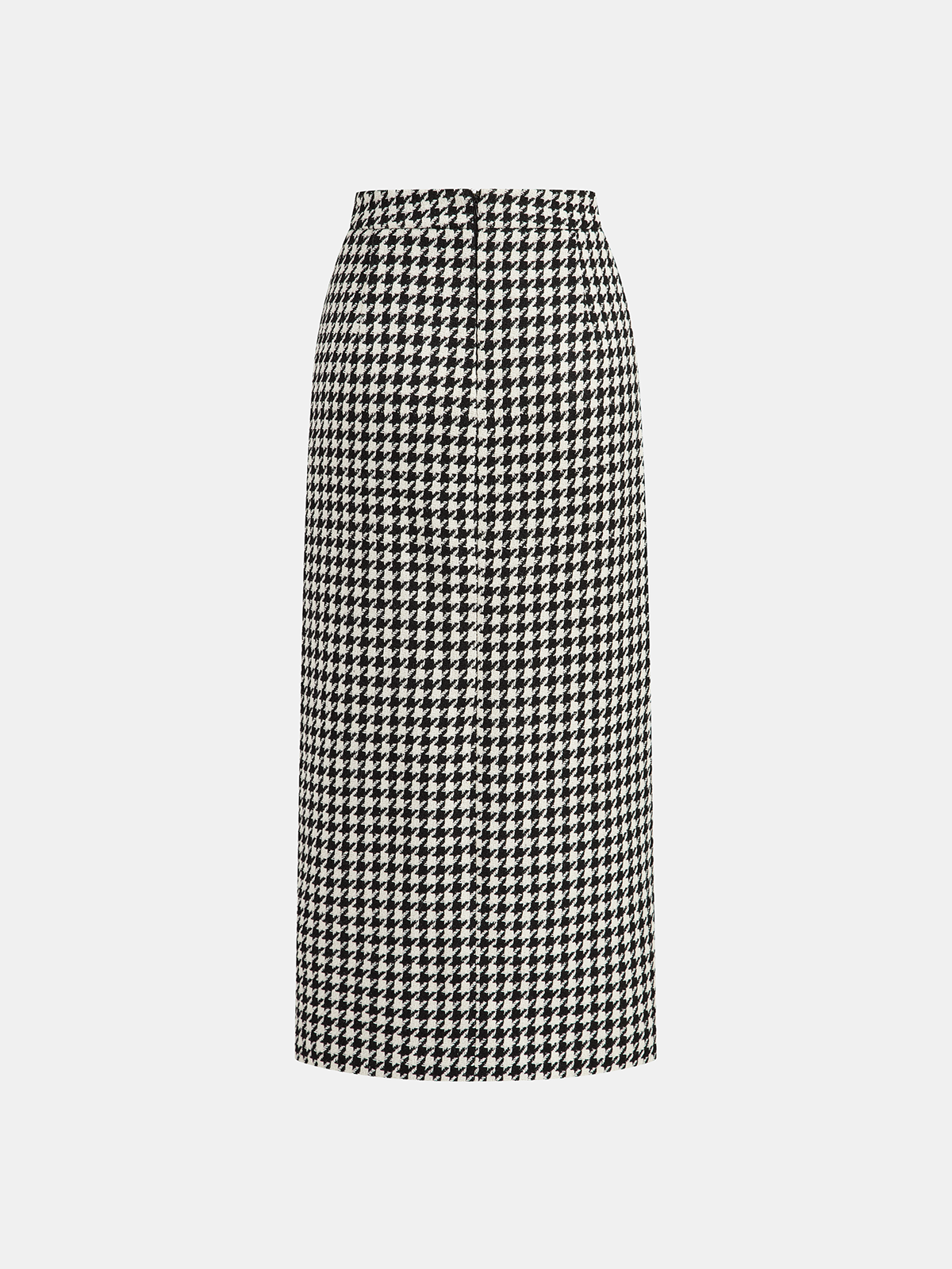 Falda Maxi de Tweed Pata de Gallo con Abertura Frontal