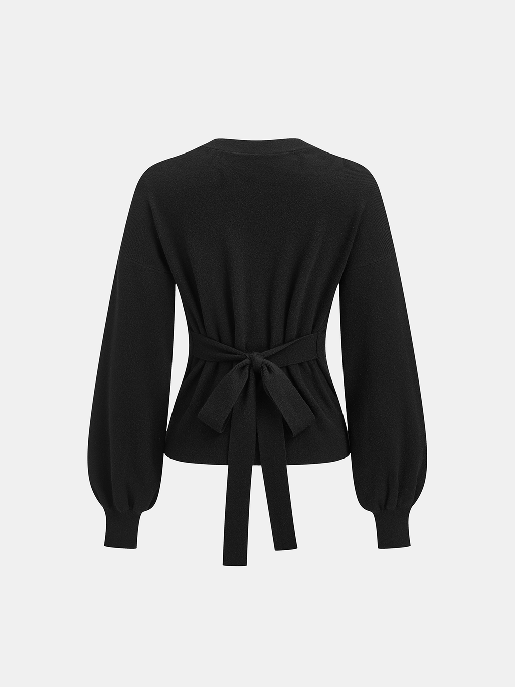 Metal Sun Button Tie-Back Cardigan