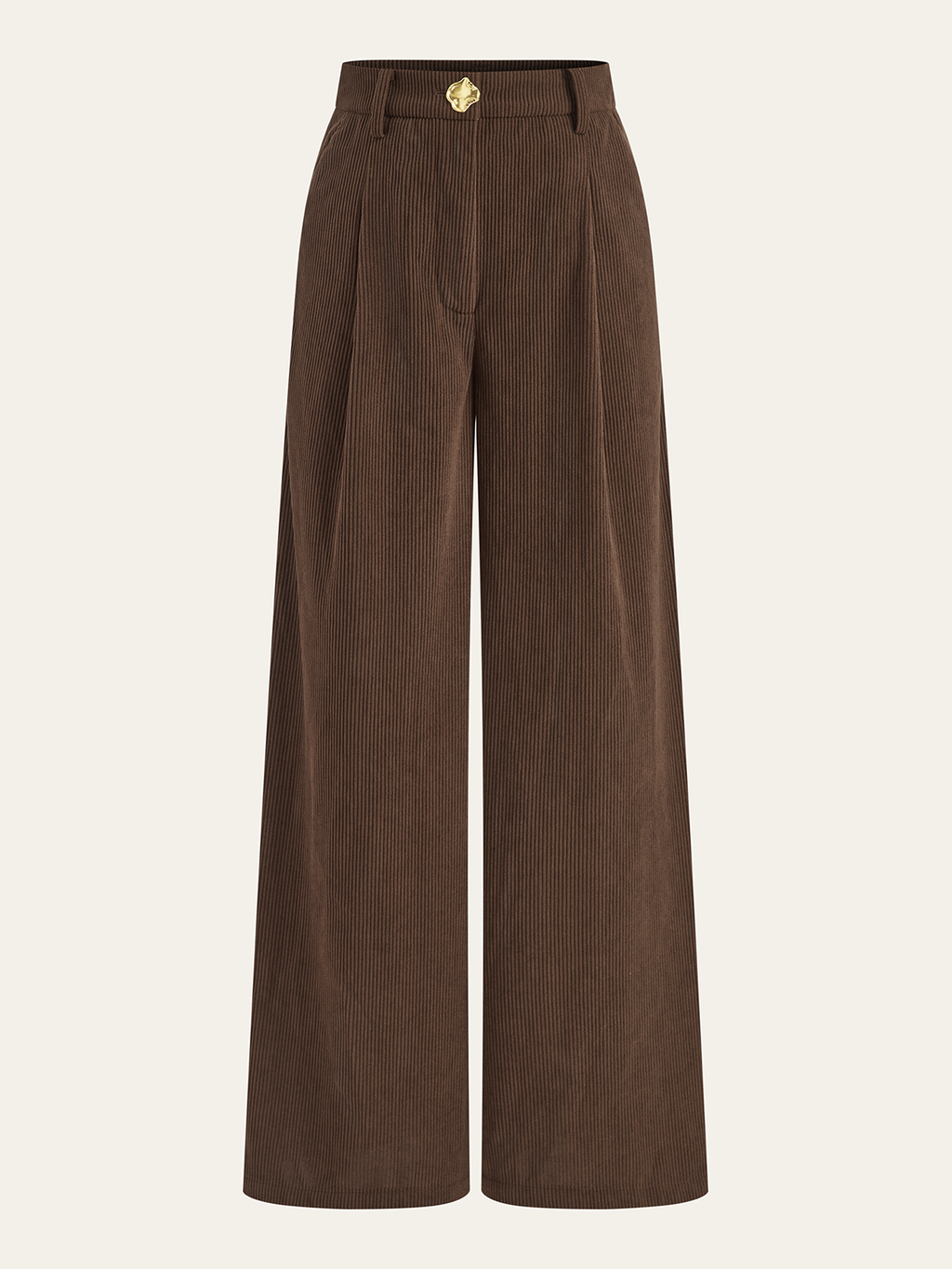 Pantalón Ancho Plisado de Pana