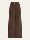 Pantalón Ancho Plisado de Pana
