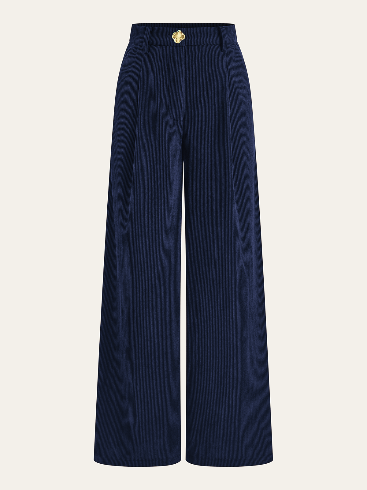 Pantalón Ancho Plisado de Pana