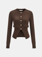 Metal Button Knit Cardigan
