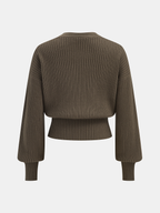 Metal Button Ribbed Cardigan