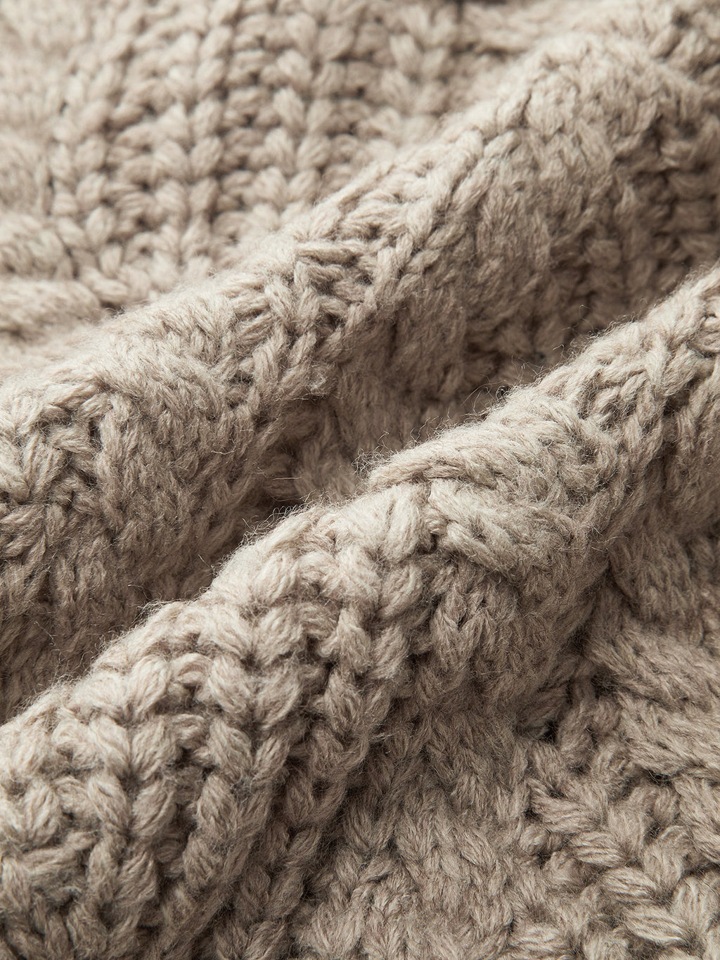 Wool Blend Cable Knit Cardigan