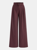 Pantalón Ancho de Raya Diplomática con Cinturilla Asimétrica