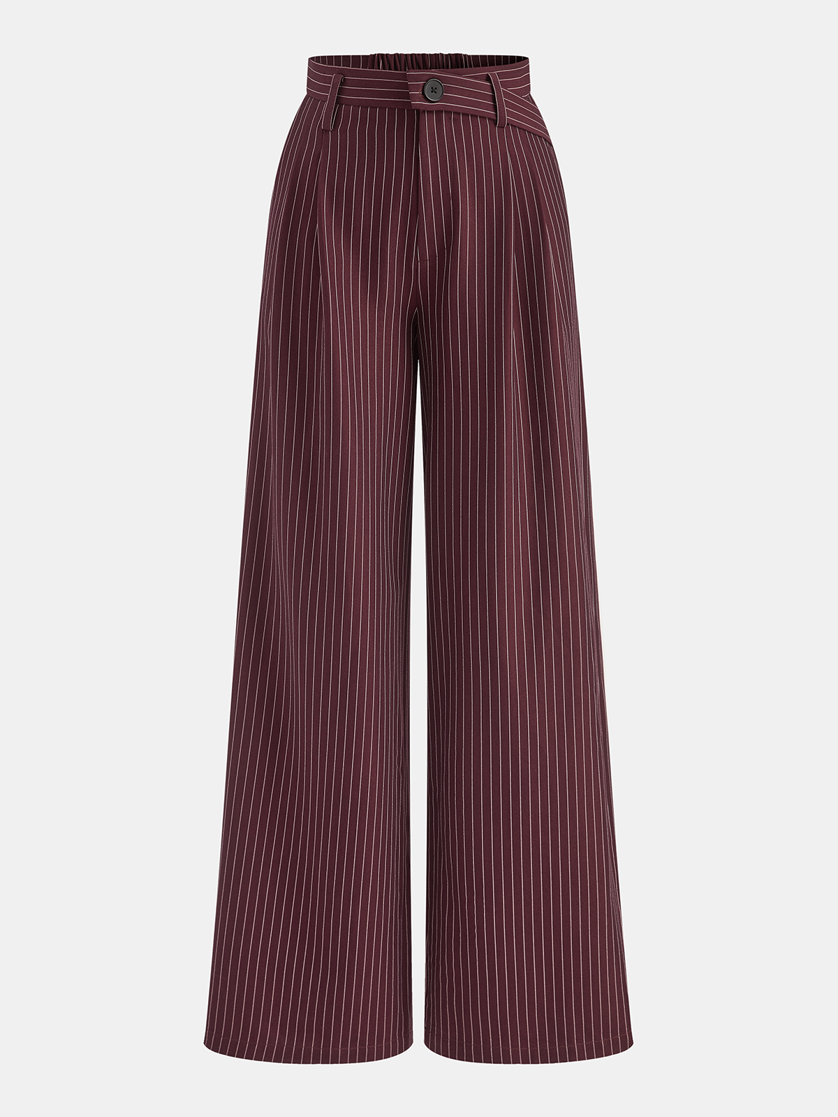 Pantalón Ancho de Raya Diplomática con Cinturilla Asimétrica