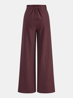 Pantalón Ancho de Raya Diplomática con Cinturilla Asimétrica